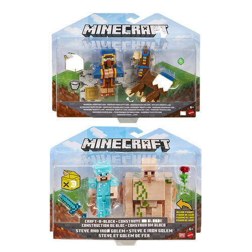 Minecraft ไมน์คราฟท์ ฟิกเกอร์ 3.25 นิ้ว แพ็กคู่